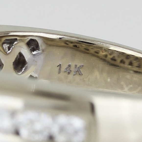 14k White Gold Princess & Round Diamond Engagement Anniversary Ring by Rosy Blue - Picture 9 of 9